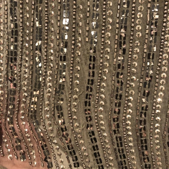 Parker Olive Green Sequin Top - L - Picture 3 of 4